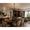 NG Lighting Kremasto Fotistiko Rag Xeiropoiito Metalliko Mavro me Fime Gyalia Exafoto G9 100x70cm 2026845